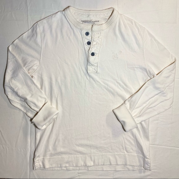 A&E | Mens L | White 1/4 Button Up Pullover Sweater | 100% Cotton - Picture 2 of 8